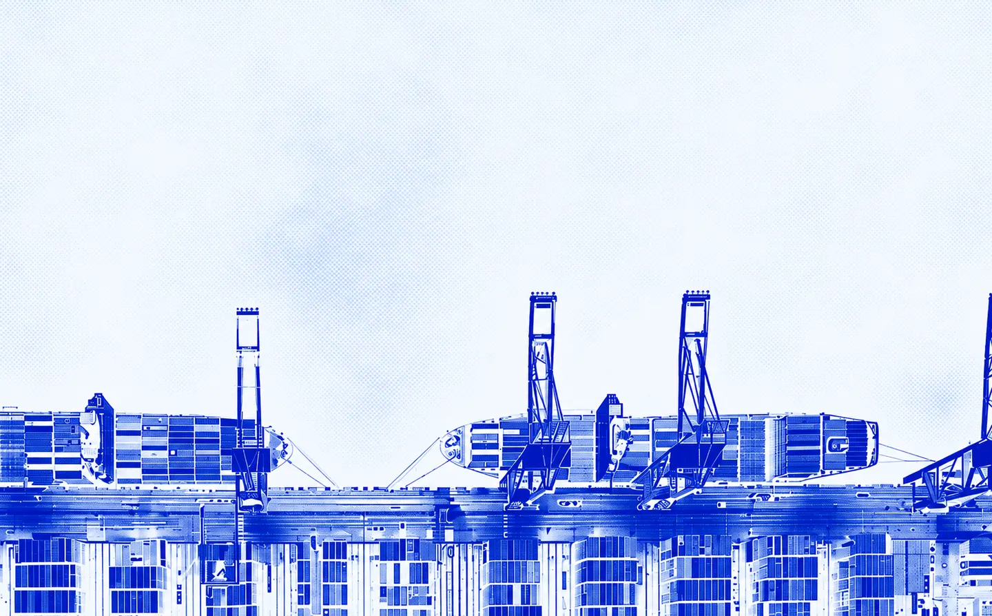 Gruas e navios de contentores num porto